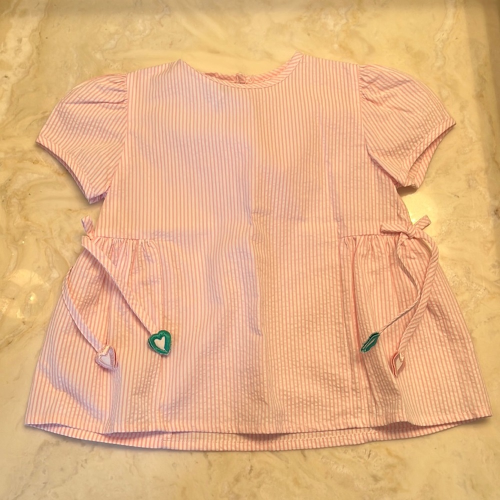 Pink seersucker Bella Bliss Top